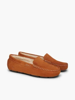 New G.H.BASS Buffalo Moccasin Slippers Chestnut Tan