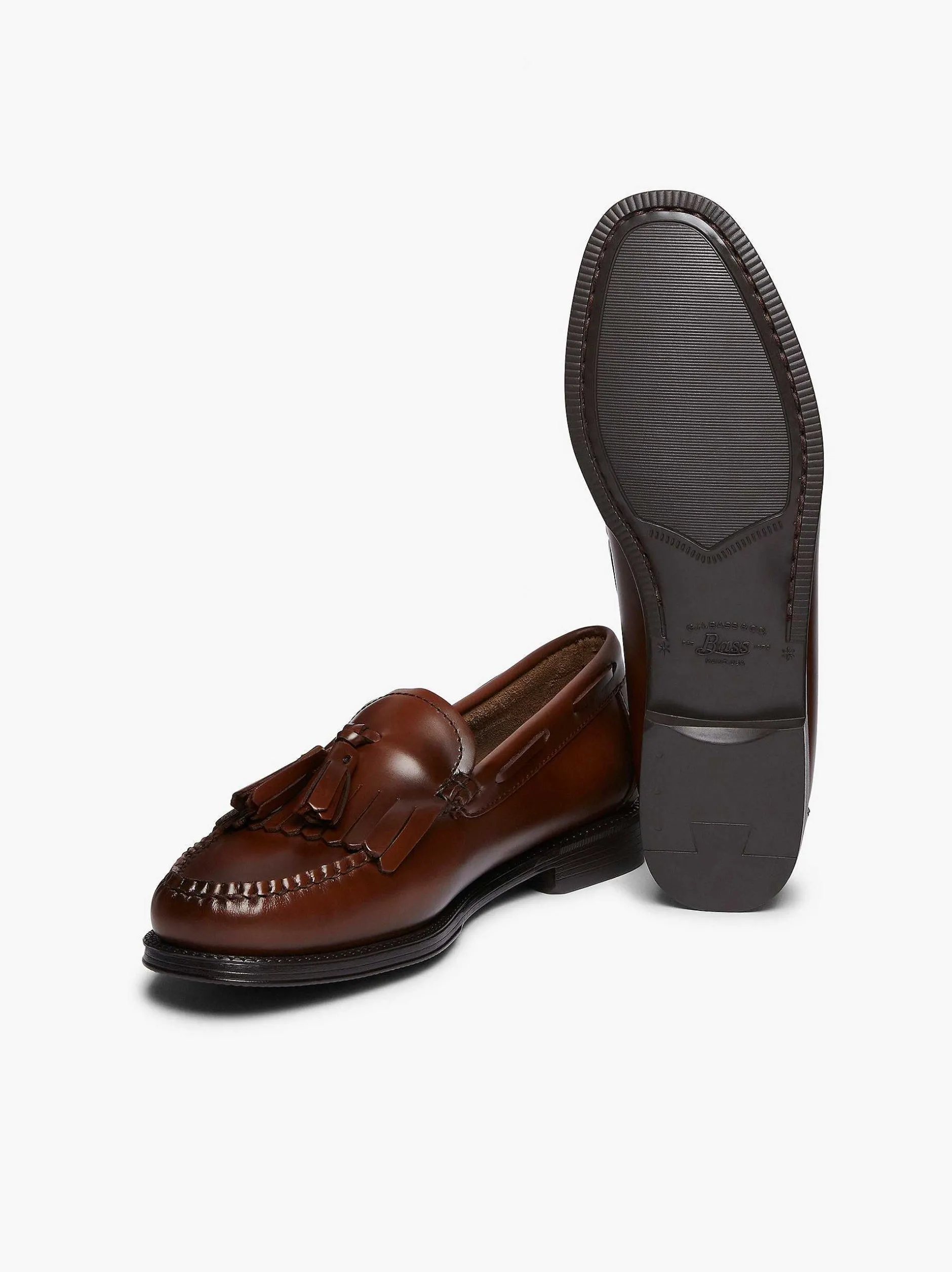 Sale G.H.BASS Easy Weejuns Esther Kiltie Tassel Loafers Cognac