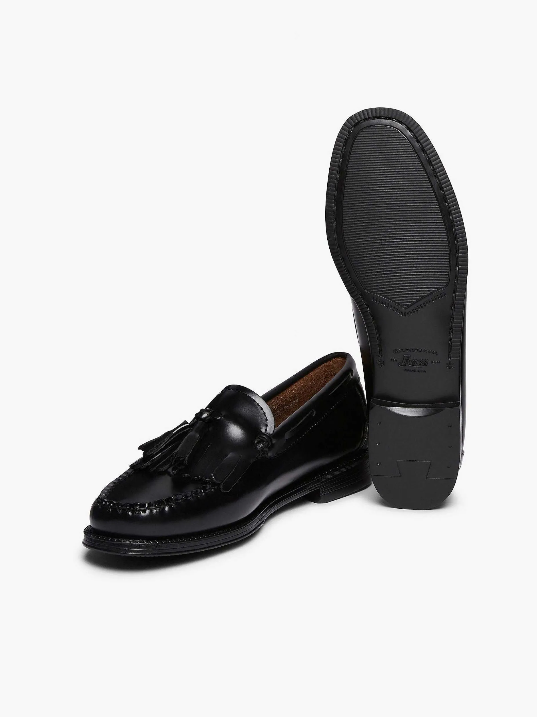 G.H.BASS Easy Weejuns Esther Kiltie Tassel Loafers Black