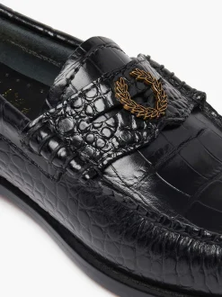 Discount G.H.BASS Fred Perry X Amy Winehouse Weejuns Penny Black