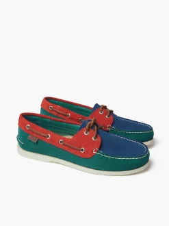 Sale G.H.BASS Jetty Iii 2 Eye Boat Shoes Red & Blue & Green