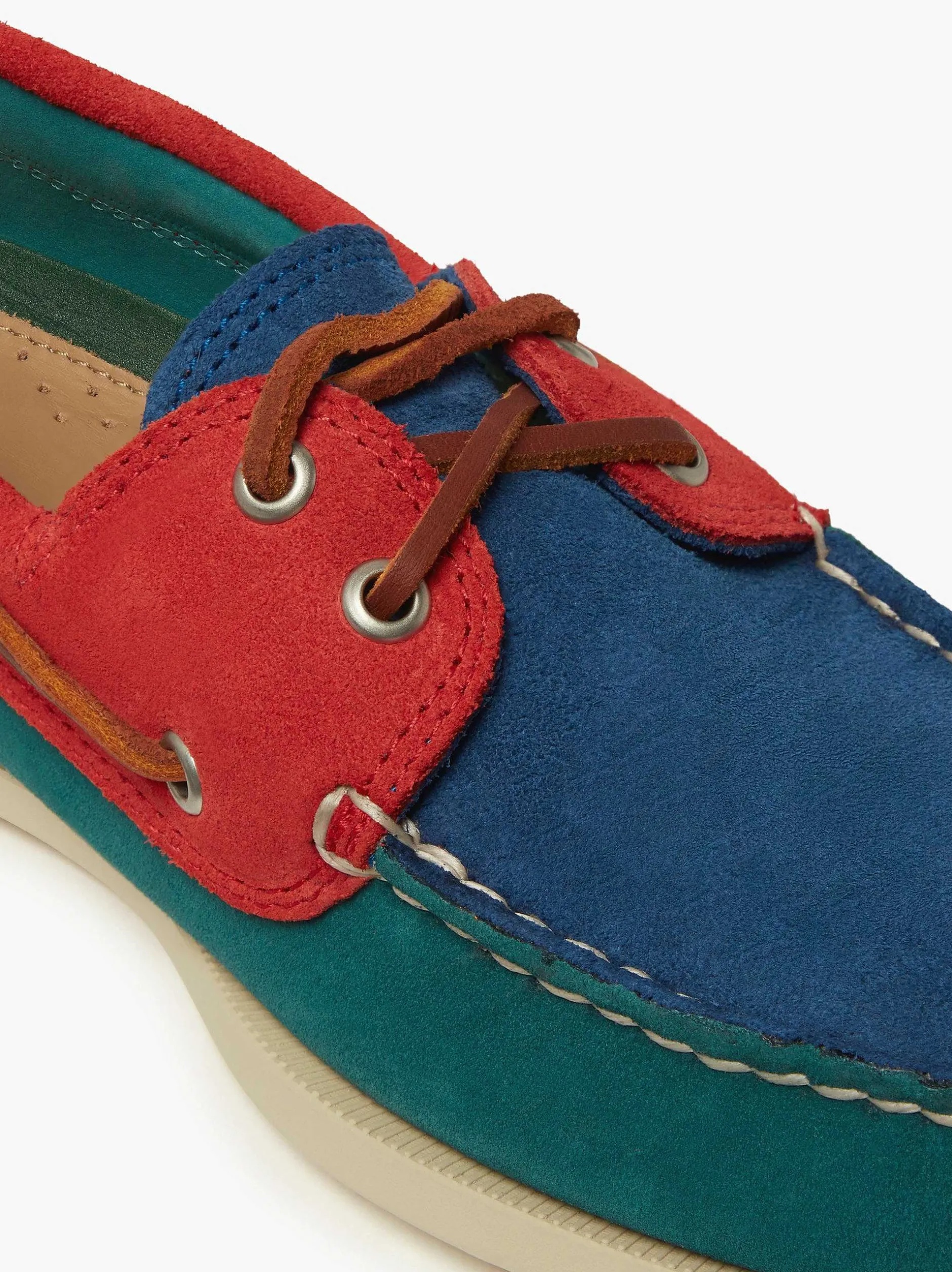 Sale G.H.BASS Jetty Iii 2 Eye Boat Shoes Red & Blue & Green