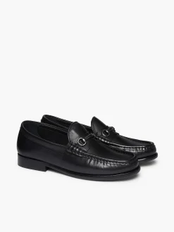 Clearance G.H.BASS Panama Lianna Saddle Bar Loafers Black