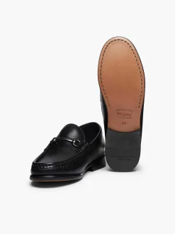Clearance G.H.BASS Panama Lianna Saddle Bar Loafers Black