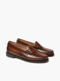 Hot G.H.BASS Weejuns Brogue Penny Loafers Cognac