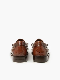 Hot G.H.BASS Weejuns Brogue Penny Loafers Cognac