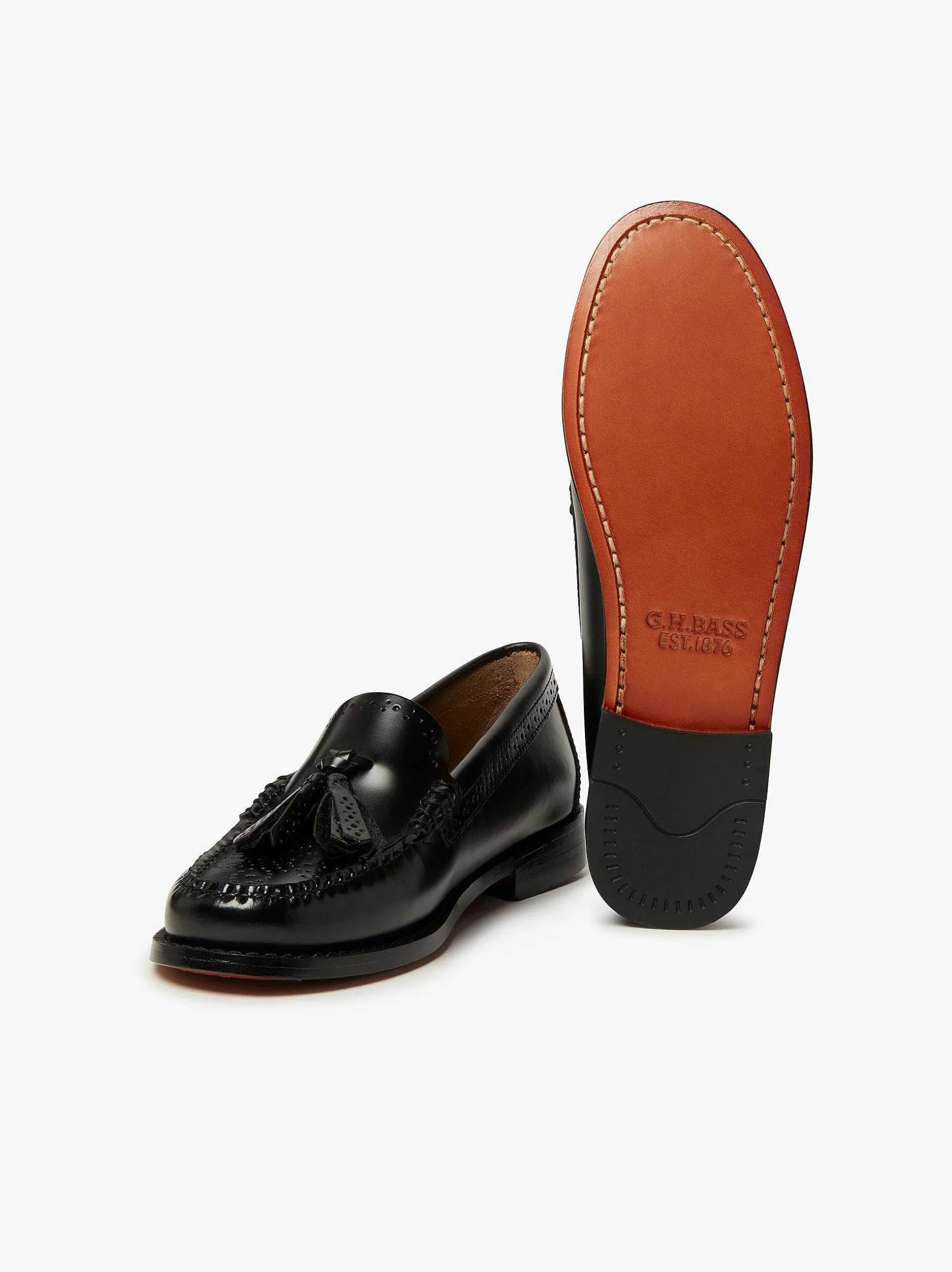 Outlet G.H.BASS Weejuns Estelle Brogue Tassel Loafers Black