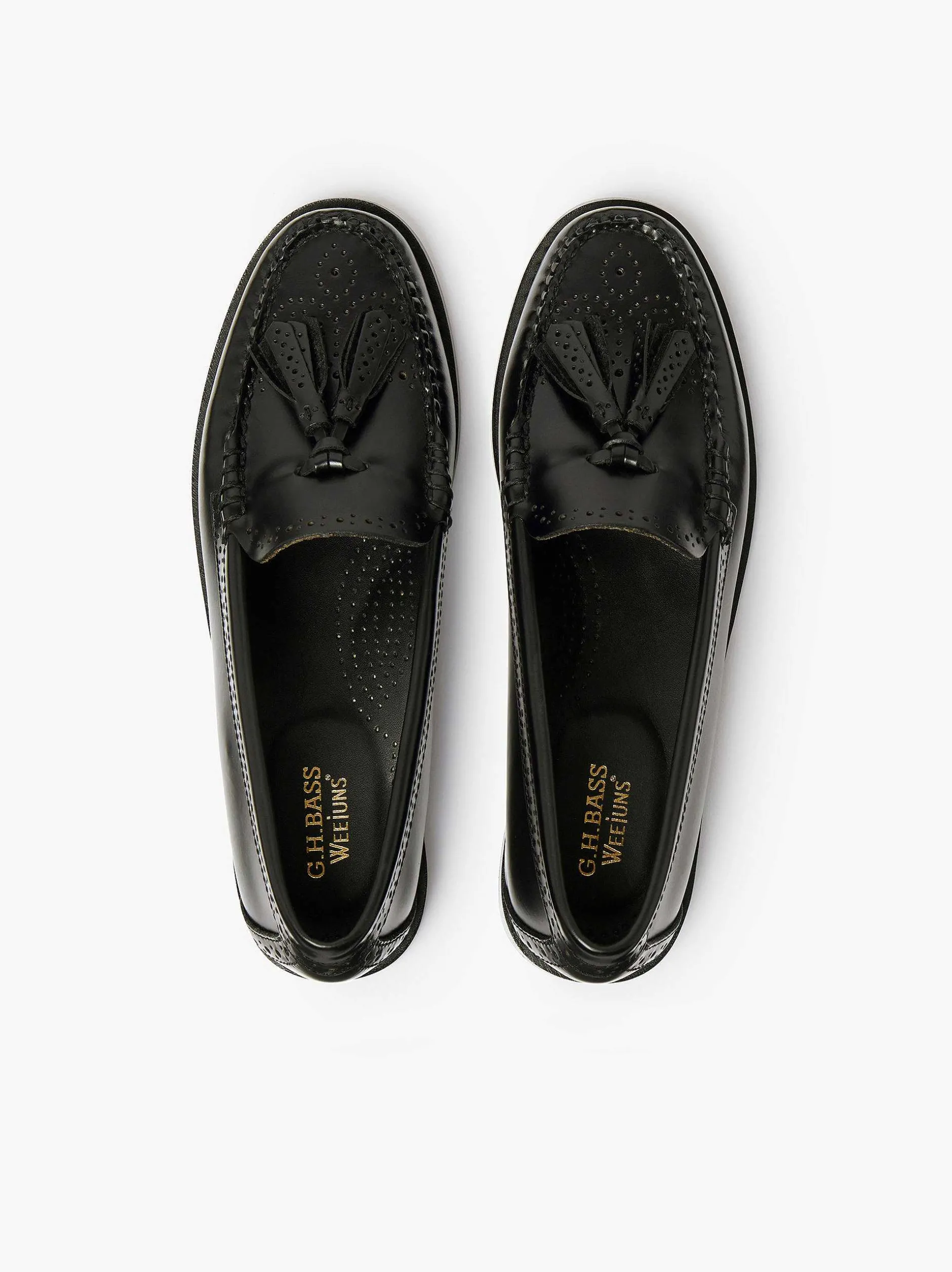 Outlet G.H.BASS Weejuns Estelle Brogue Tassel Loafers Black