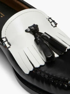 Sale G.H.BASS Weejuns Esther Kiltie Tassel Loafers Black & White