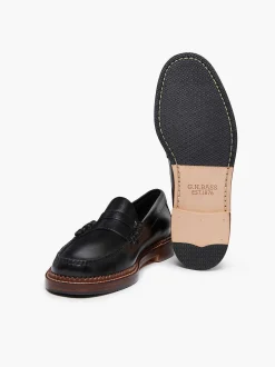New G.H.BASS 1876 Weejuns Larson Penny Loafers Black