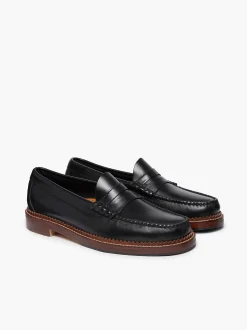 New G.H.BASS 1876 Weejuns Larson Penny Loafers Black
