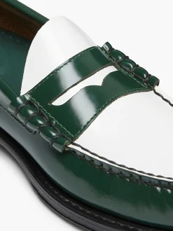 Best G.H.BASS Weejuns Larson Penny Loafers Green & White