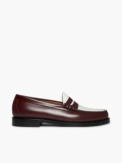 Clearance G.H.BASS Weejuns Larson Penny Loafers Wine & White