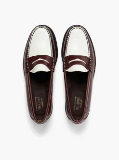 Clearance G.H.BASS Weejuns Larson Penny Loafers Wine & White