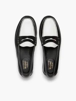 Sale G.H.BASS Weejuns Larson Penny Loafers Black & White