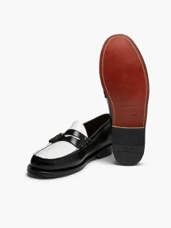 Sale G.H.BASS Weejuns Larson Penny Loafers Black & White