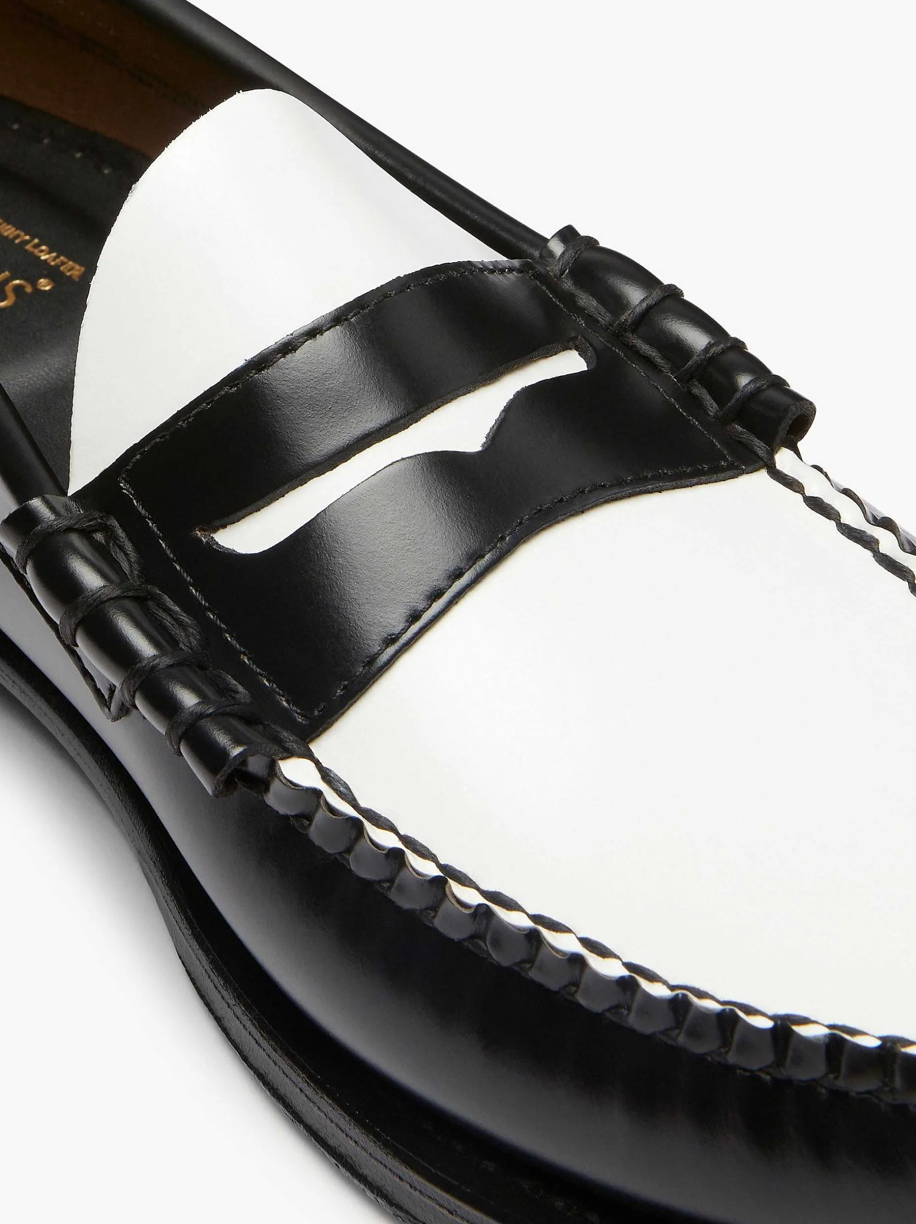 Sale G.H.BASS Weejuns Larson Penny Loafers Black & White
