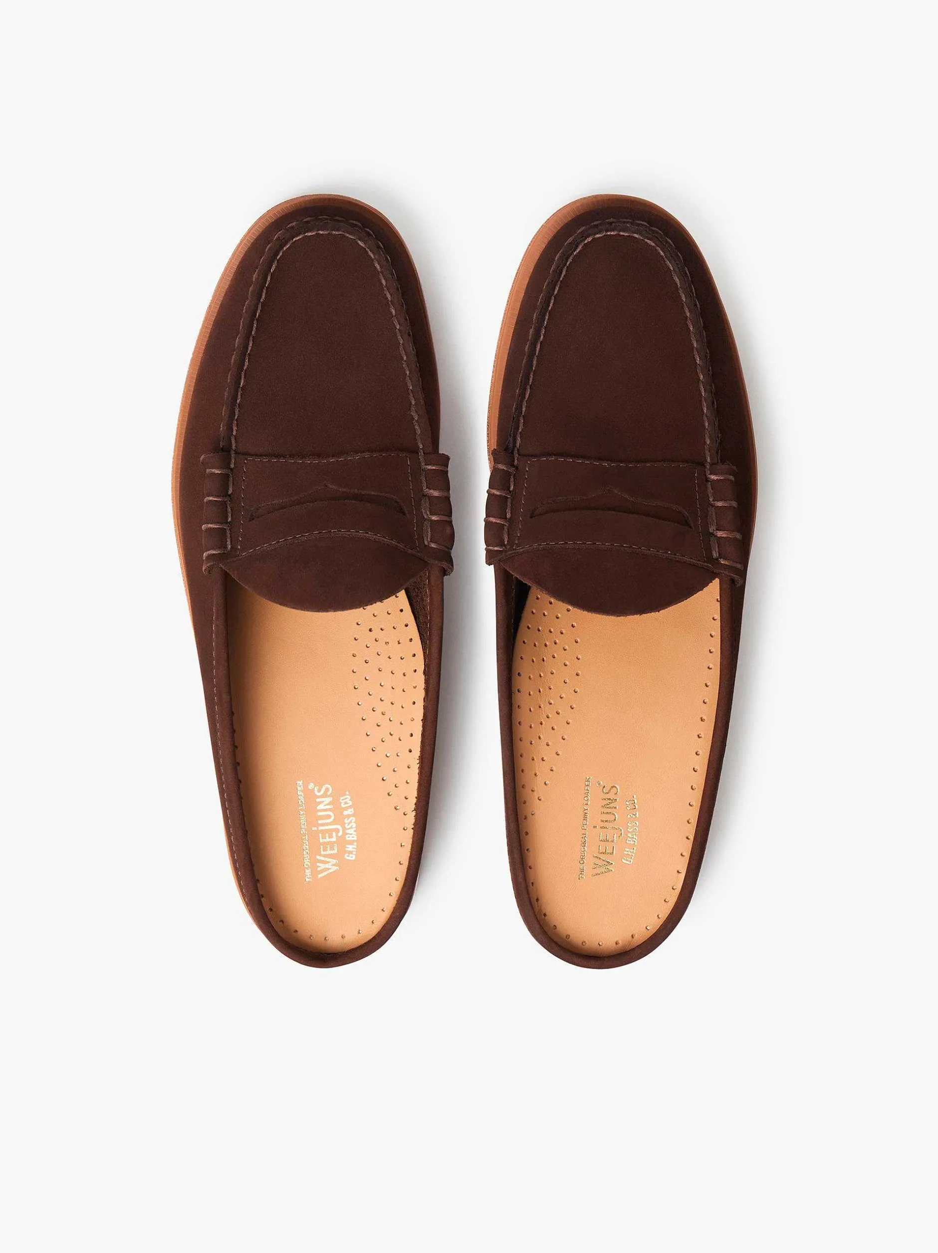 New G.H.BASS Weejuns Larson Penny Slides Chocolate