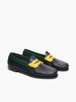 Best G.H.BASS Weejuns Larson Tricolour Penny Loafers Navy Multi
