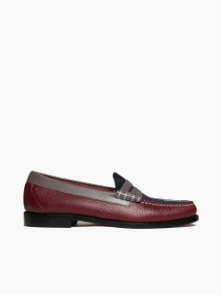 Discount G.H.BASS Weejuns Larson Tricolour Penny Loafers Navy Wine Grey