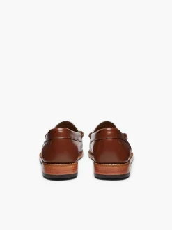 G.H.BASS Weejuns Penny Loafers Cognac & White