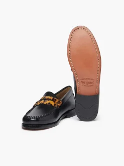 Sale G.H.BASS Weejuns Penny Loafers Leopard Print & Black