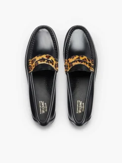 Sale G.H.BASS Weejuns Penny Loafers Leopard Print & Black