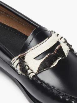 New G.H.BASS Weejuns Penny Loafers Zebra Print & Black
