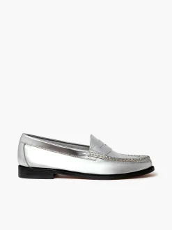 G.H.BASS Weejuns Penny Loafers Silver