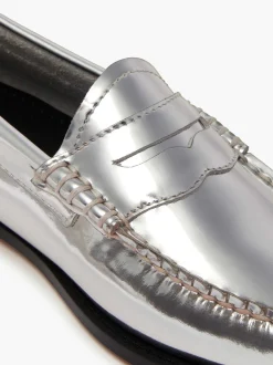 G.H.BASS Weejuns Penny Loafers Silver