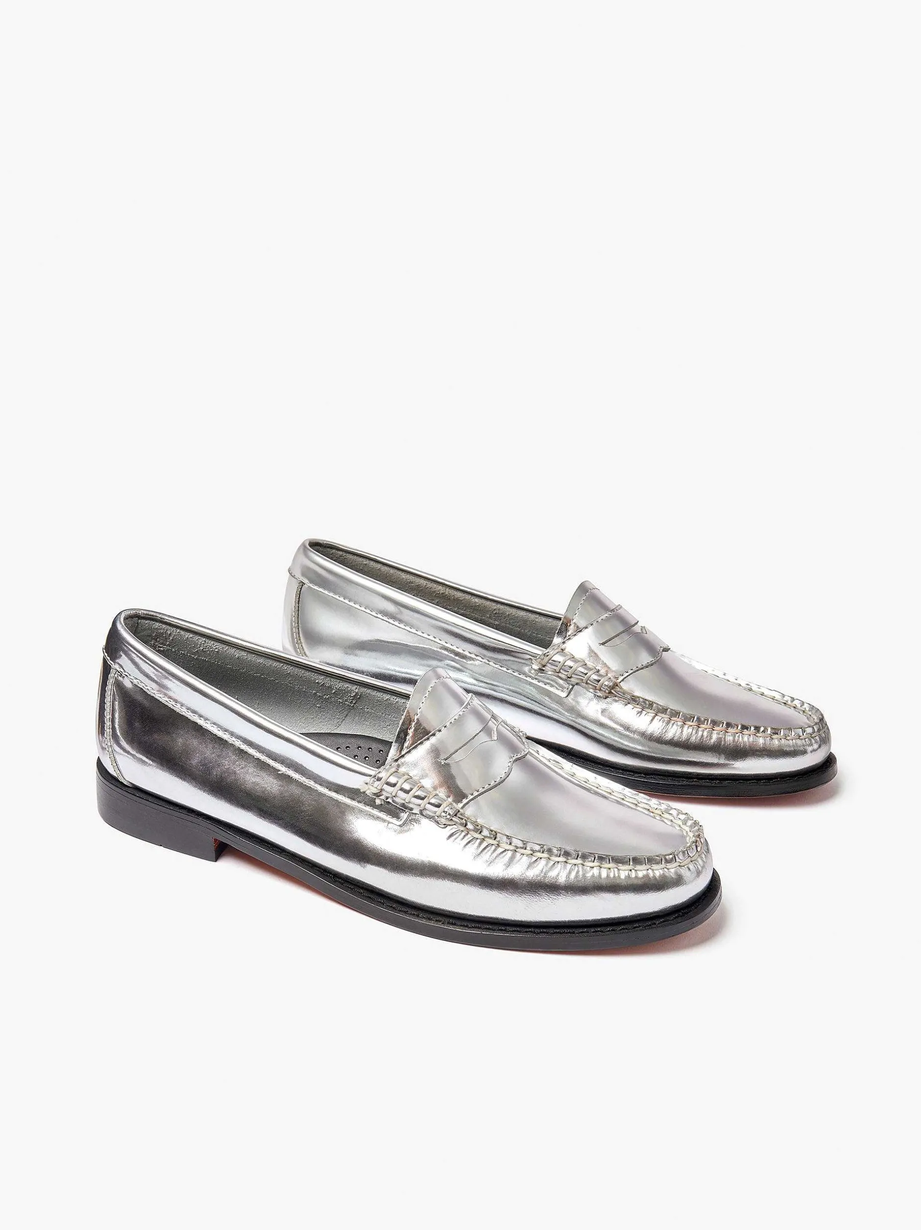 G.H.BASS Weejuns Penny Loafers Silver