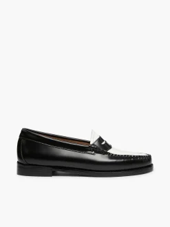 Hot G.H.BASS Weejuns Penny Loafers Black & White