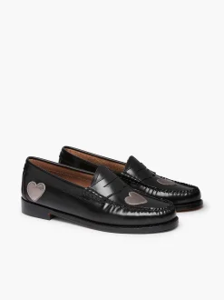 Online G.H.BASS Weejuns Penny Love Loafers Silver & Black