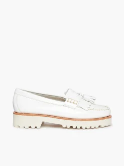 Best G.H.BASS Weejuns 90S Esther Kiltie Tassel Loafers White