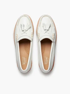 Best G.H.BASS Weejuns 90S Esther Kiltie Tassel Loafers White