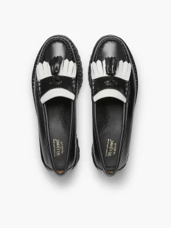 Best G.H.BASS Weejuns 90S Esther Kiltie Tassel Loafers Black & White