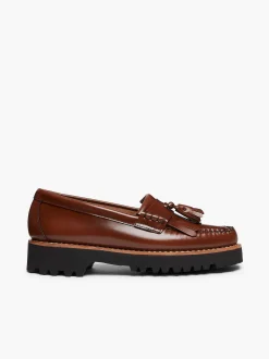 Clearance G.H.BASS Weejuns 90S Esther Kiltie Tassel Loafers Cognac