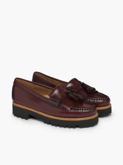 New G.H.BASS Weejuns 90S Esther Kiltie Tassel Loafers Wine