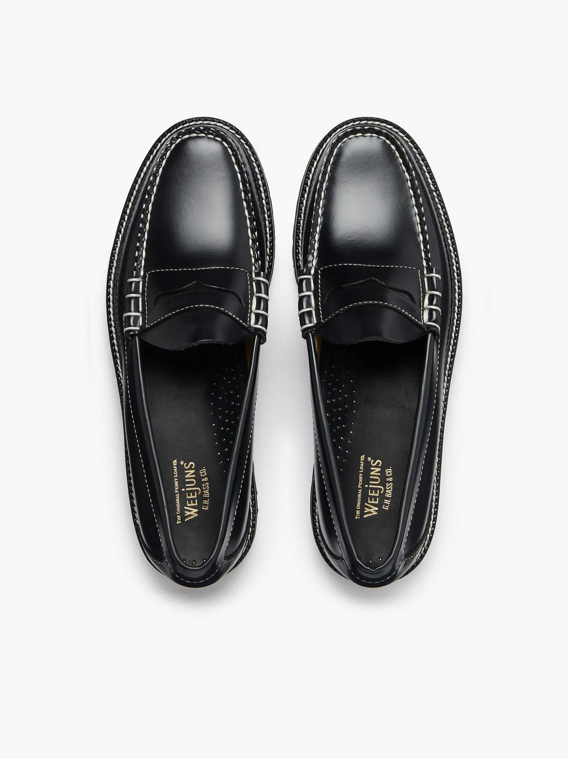 Outlet G.H.BASS Weejuns 90S Larson Penny Loafers Black