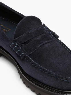 Clearance G.H.BASS Weejuns 90S Larson Penny Loafers Navy