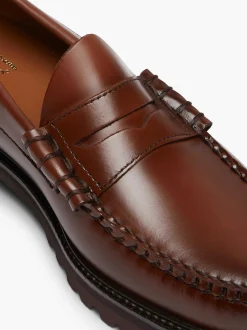 Hot G.H.BASS Weejuns 90S Larson Penny Loafers Brown