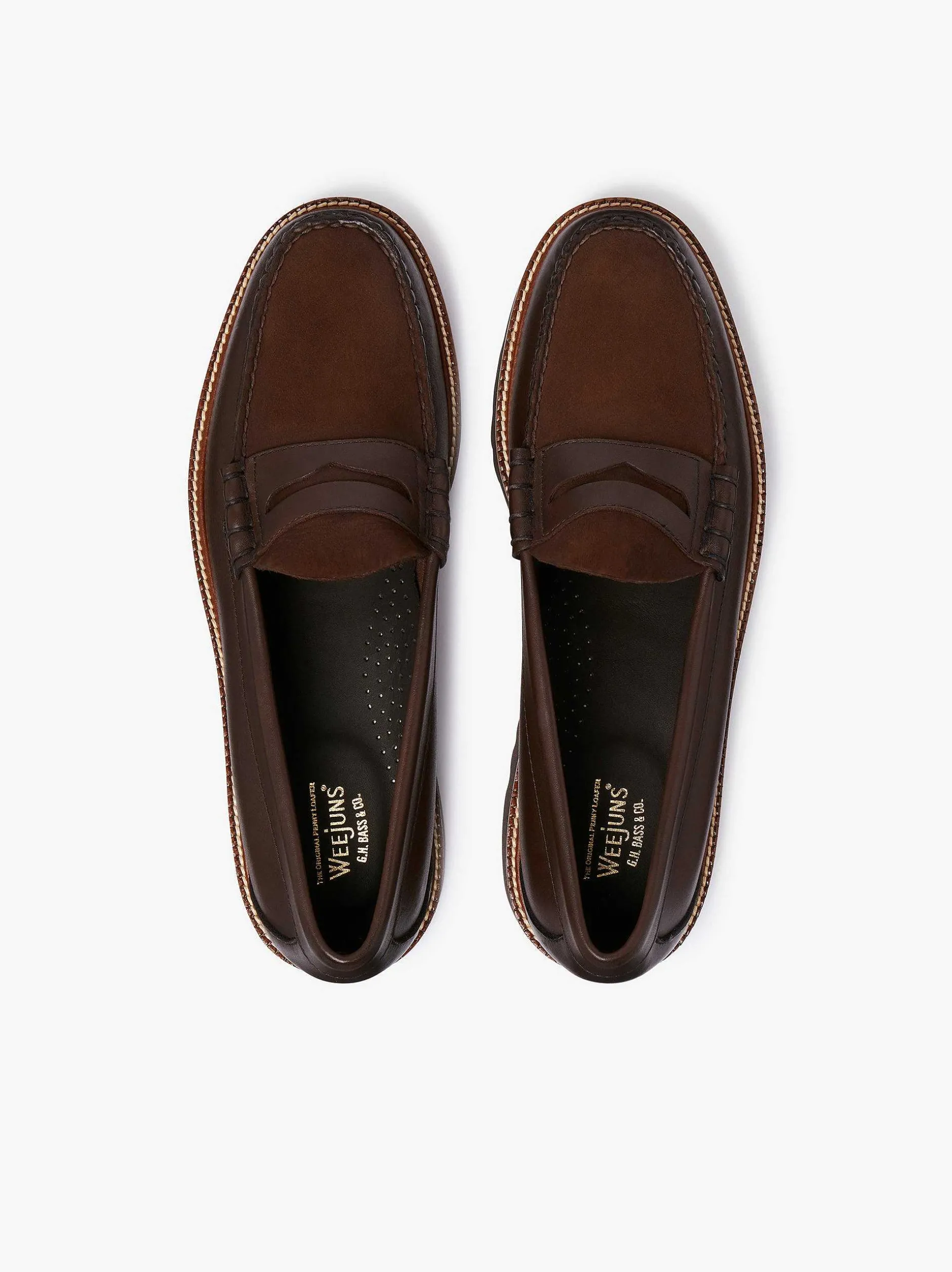 Hot G.H.BASS Weejuns 90S Larson Penny Loafers Chocolate