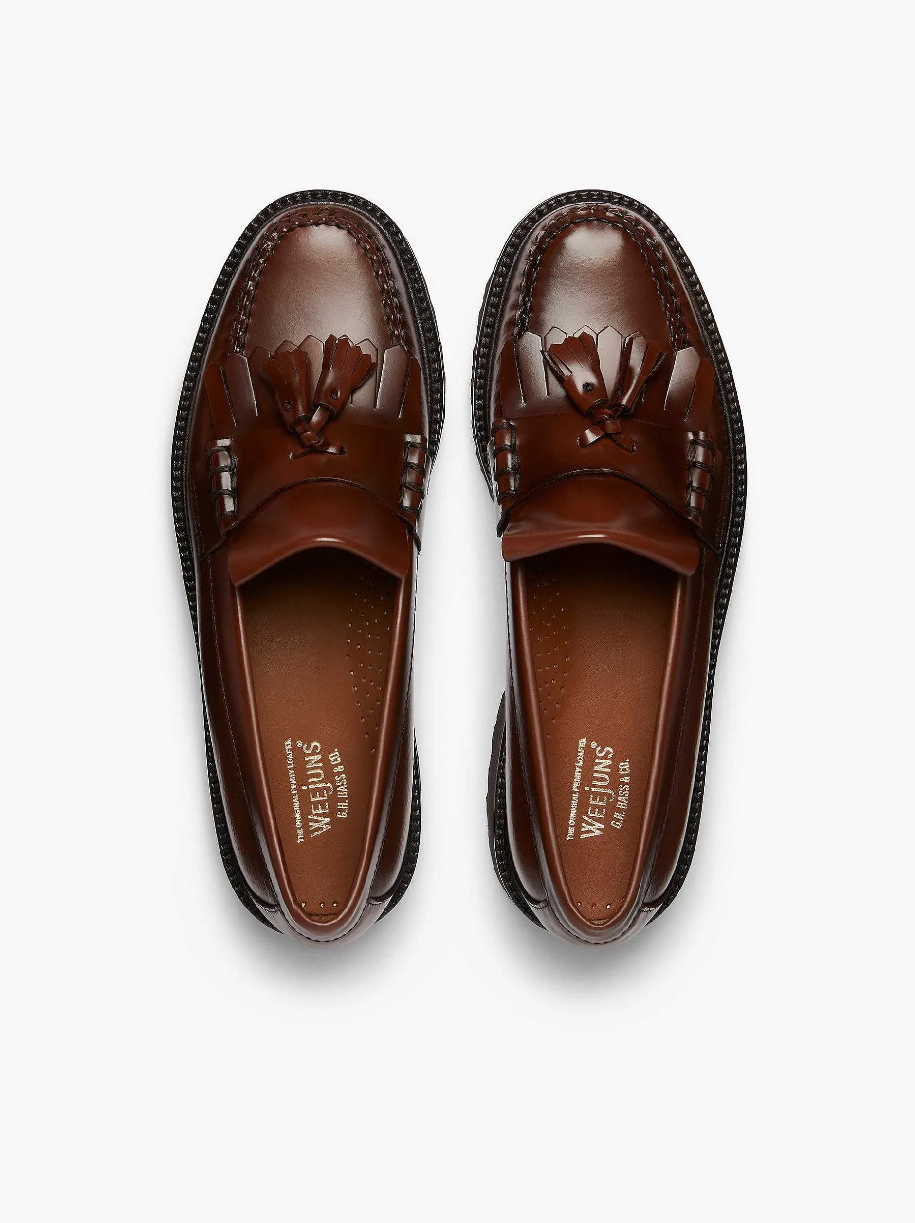 New G.H.BASS Weejuns 90S Layton Ii Kiltie Loafers Brown