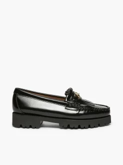 Best G.H.BASS Weejuns 90S Lianna Horsebit Kiltie Loafers Black