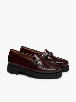 New G.H.BASS Weejuns 90S Lianna Horsebit Loafers Wine