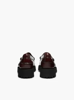 New G.H.BASS Weejuns 90S Lianna Horsebit Loafers Wine
