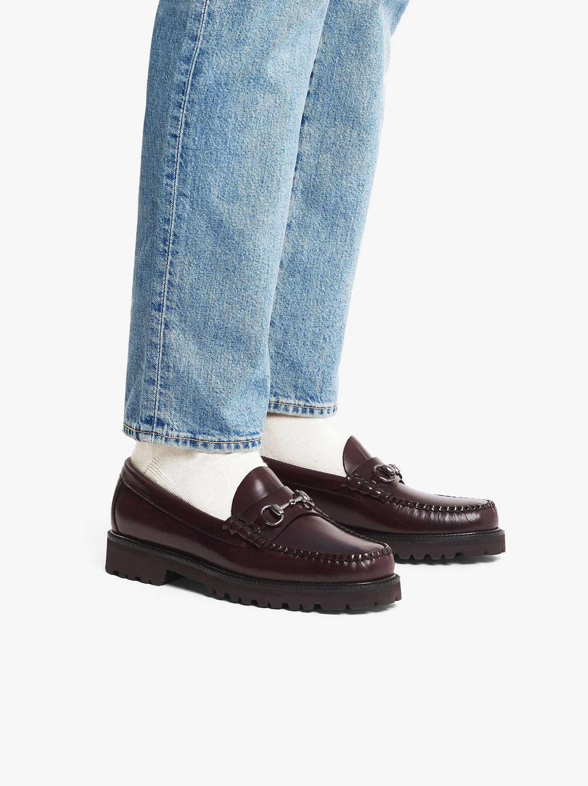 Sale G.H.BASS Weejuns 90S Lincoln Horsebit Loafers Wine