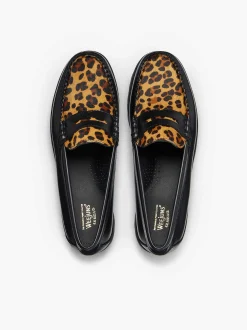Clearance G.H.BASS Weejuns 90S Penny Loafers Leopard Print & Black