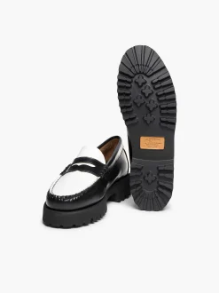 New G.H.BASS Weejuns 90S Penny Loafers Black & White