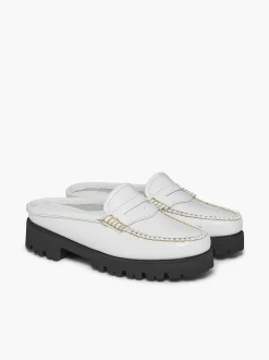 Discount G.H.BASS Weejuns 90S Penny Slides White